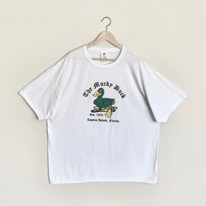 Vintage Y2K The Mucky Duck Captiva Island Florida White T Shirt Adult 2XL